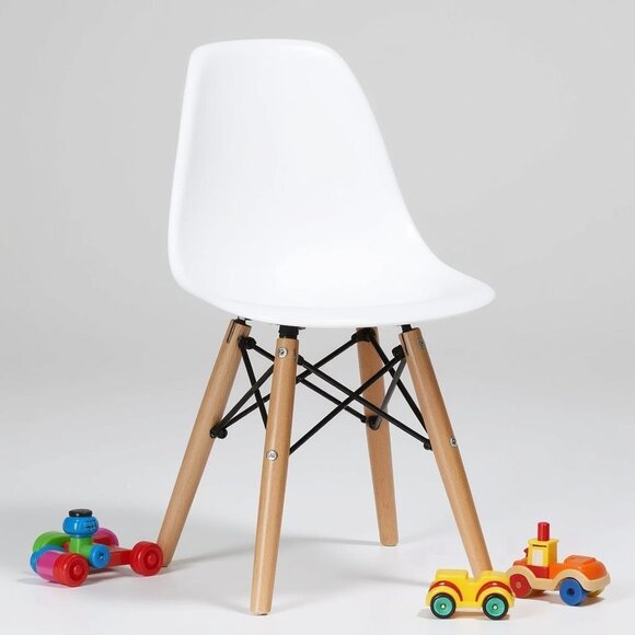 Kids Modern Minimalist Style Chairs Toddler Kids Chairs With Natural Wooden Legs - Picture 5 of 8